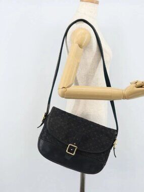 LOUIS VUITTON Monogram Mini Belanger Shoulder Bag Black M92672 LV Auth 172756